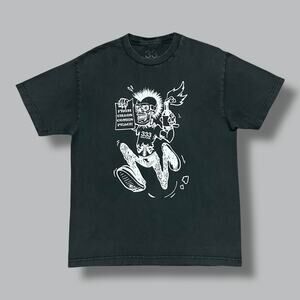 333 Half Evil Shirt From Chaos Comes Peace Punk Rock Skull Tee Faded Black